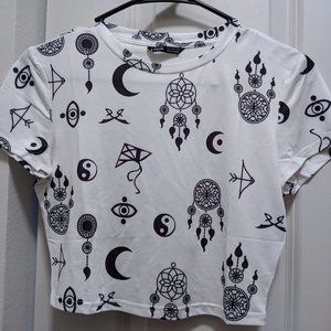 Tribal Print Cap Sleeve Tee